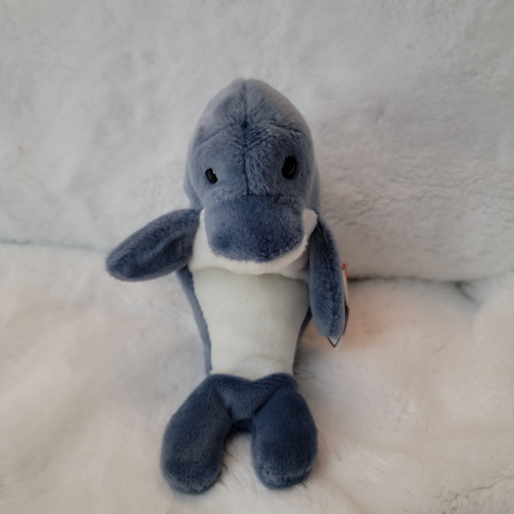 Blue Plush Dolphin Toy